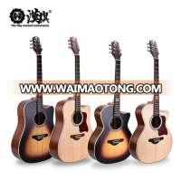 OEM Factory wholesale sapele back solid spruce folk wood acoustic guitar