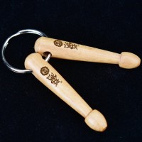 customized mini wood Drumsticks keychain